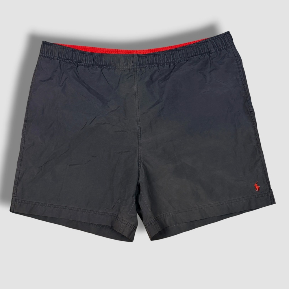 Polo Sport Swim Trunks Men XL Black Vintage Y2K Cotton Nylon Board Shorts Pony